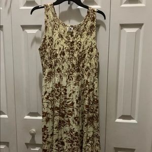 “Rama” Stretch Women Beige & Brown Dress. Size: XL